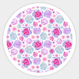 Pink and Purple Flowers Pattern Sticker